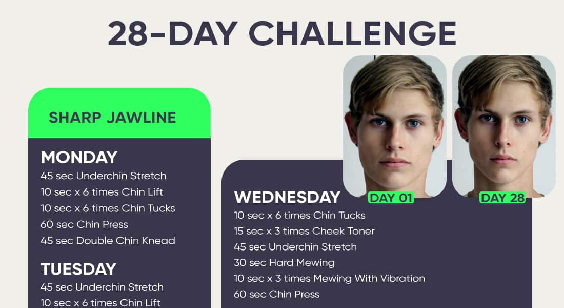 28 day challenge to a more defined jawline
