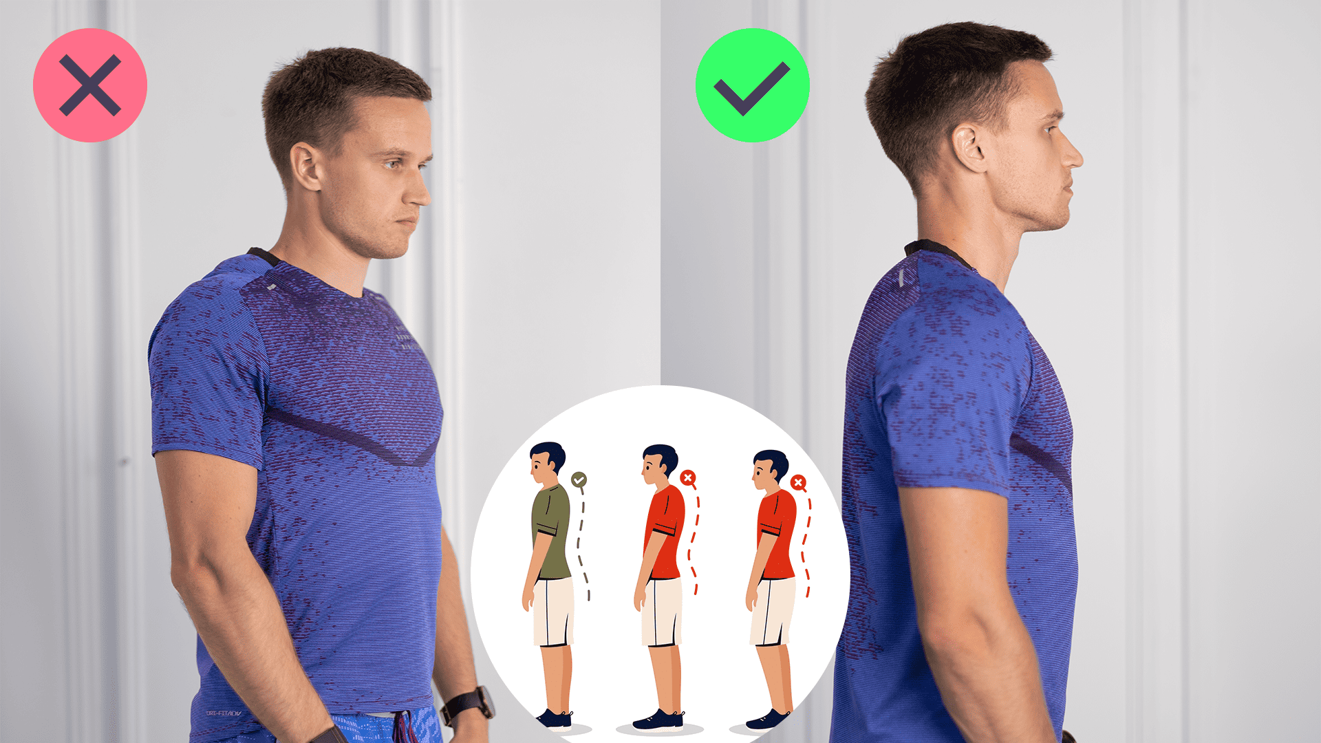 Correct vs incorrect body posture