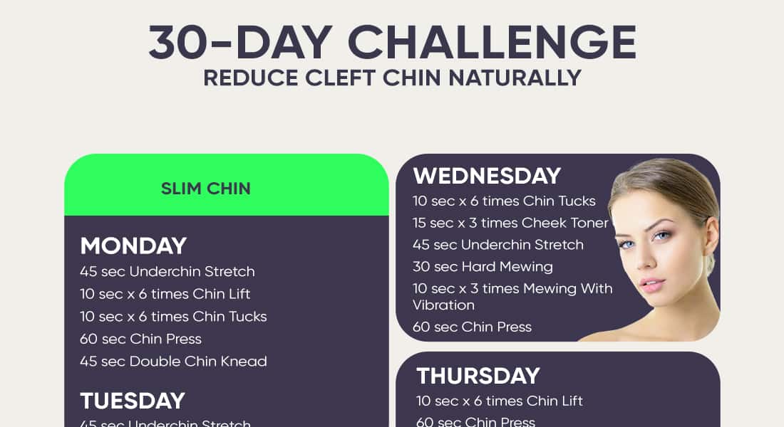 30 day challenge to reduce cleft chin naturally