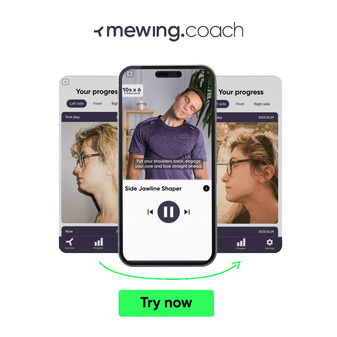 Mewing.coach app: mewing woman