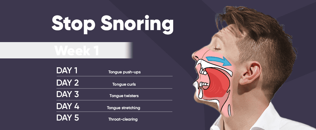 Throat and tongue exercises to stop snoring