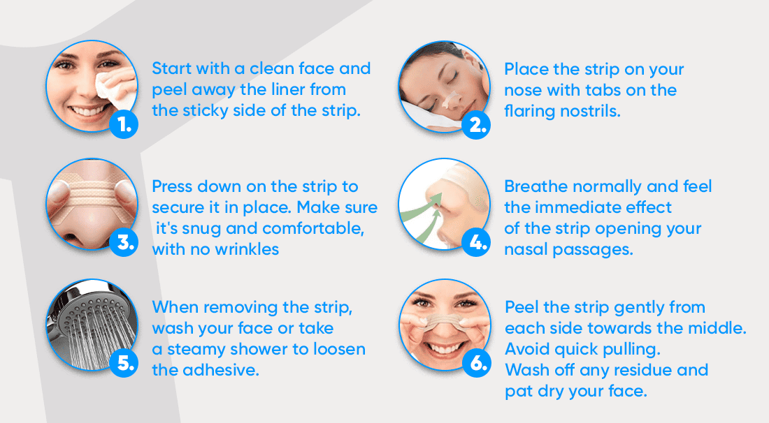 How to apply and remove nasal strips safely