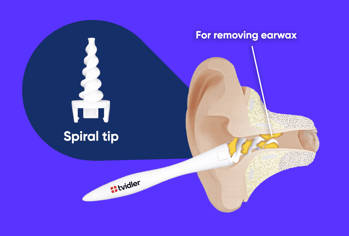 Spiral head design of Tvidler ear cleaner