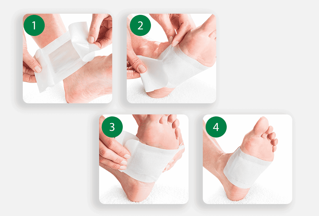 4 steps on how to use detox foot patches