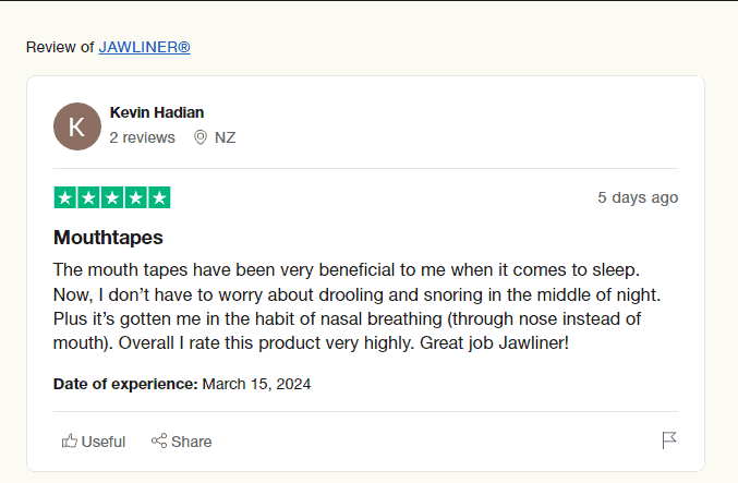 Jawliner mouth tape reviews on Trustpilot