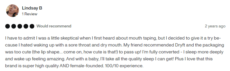 Dryft mouth tape review on quality of sleep