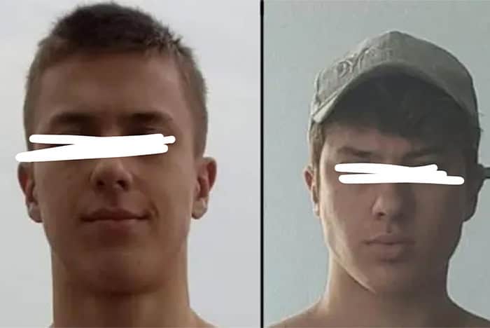 Before and after thumb pulling transformation of a man