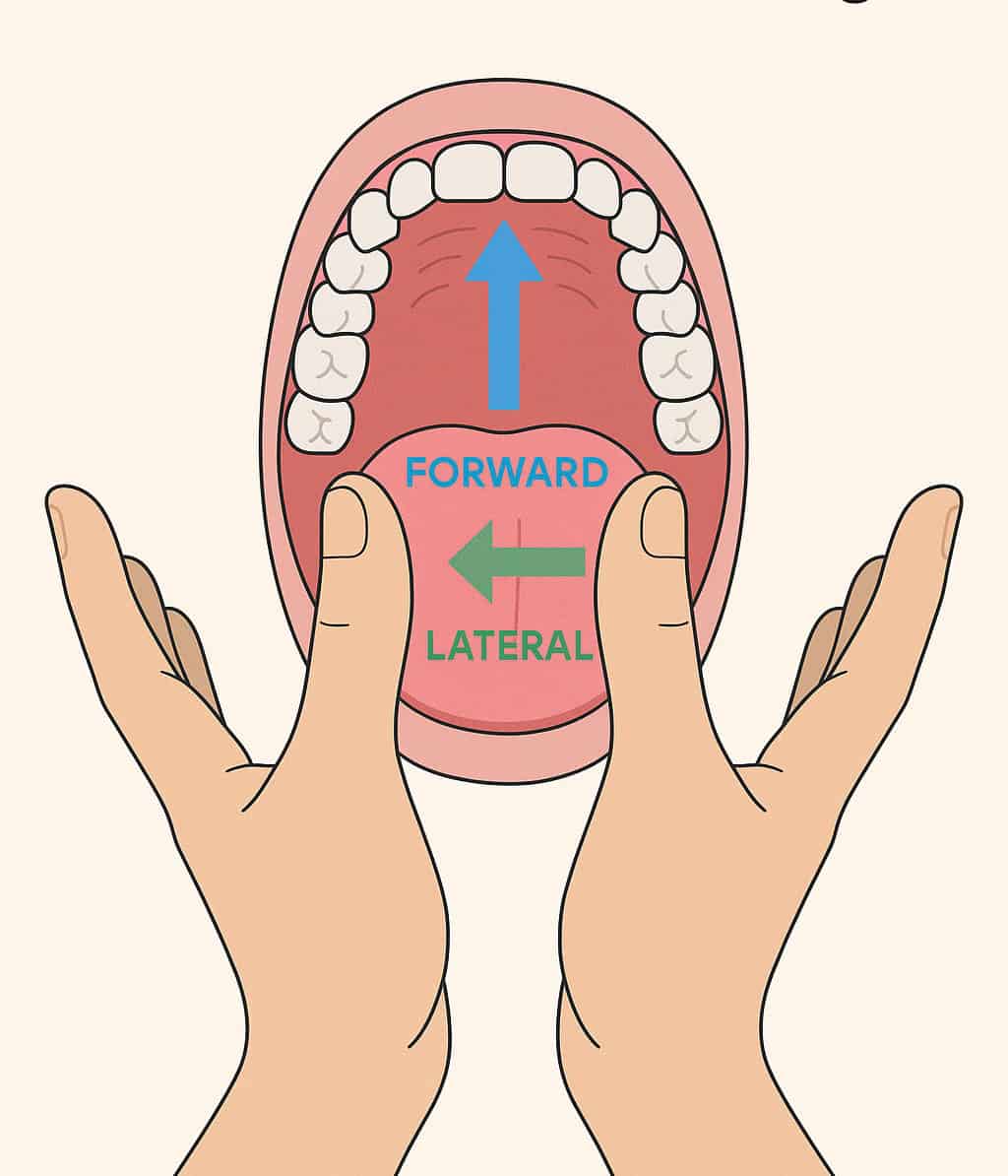 Forward vs lateral thumb pulling diagram